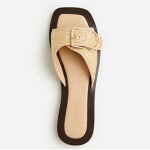 J CREW RAFFIA FLATS/SLIDES size 10